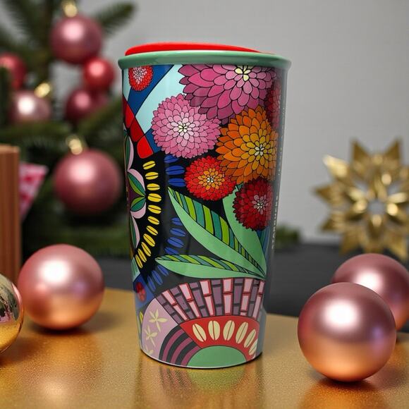 Starbucks Jessie & Katey 12oz Double Wall Ceramic Tumbler EUC Limited Edition - Picture 3 of 7